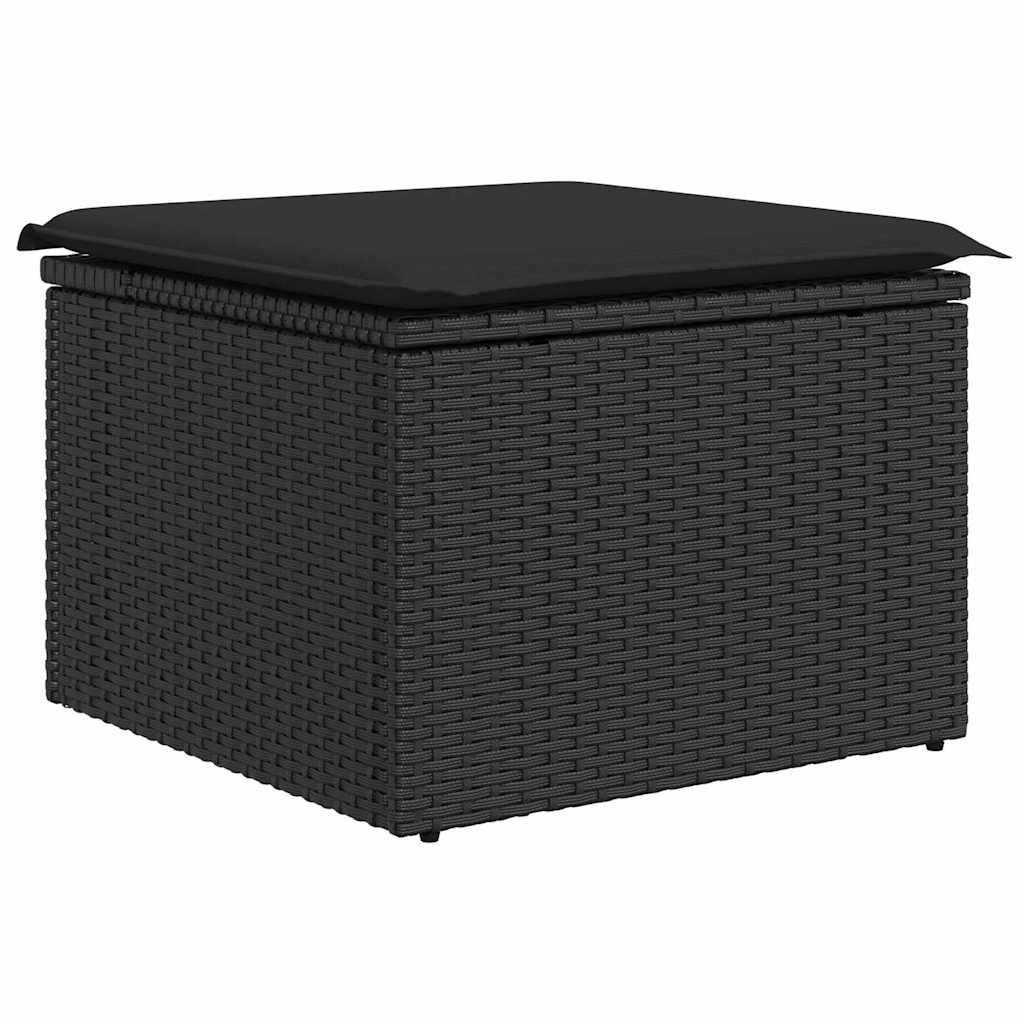 Gartensofa-set 6 pcs Schwarz Poly-Rattan