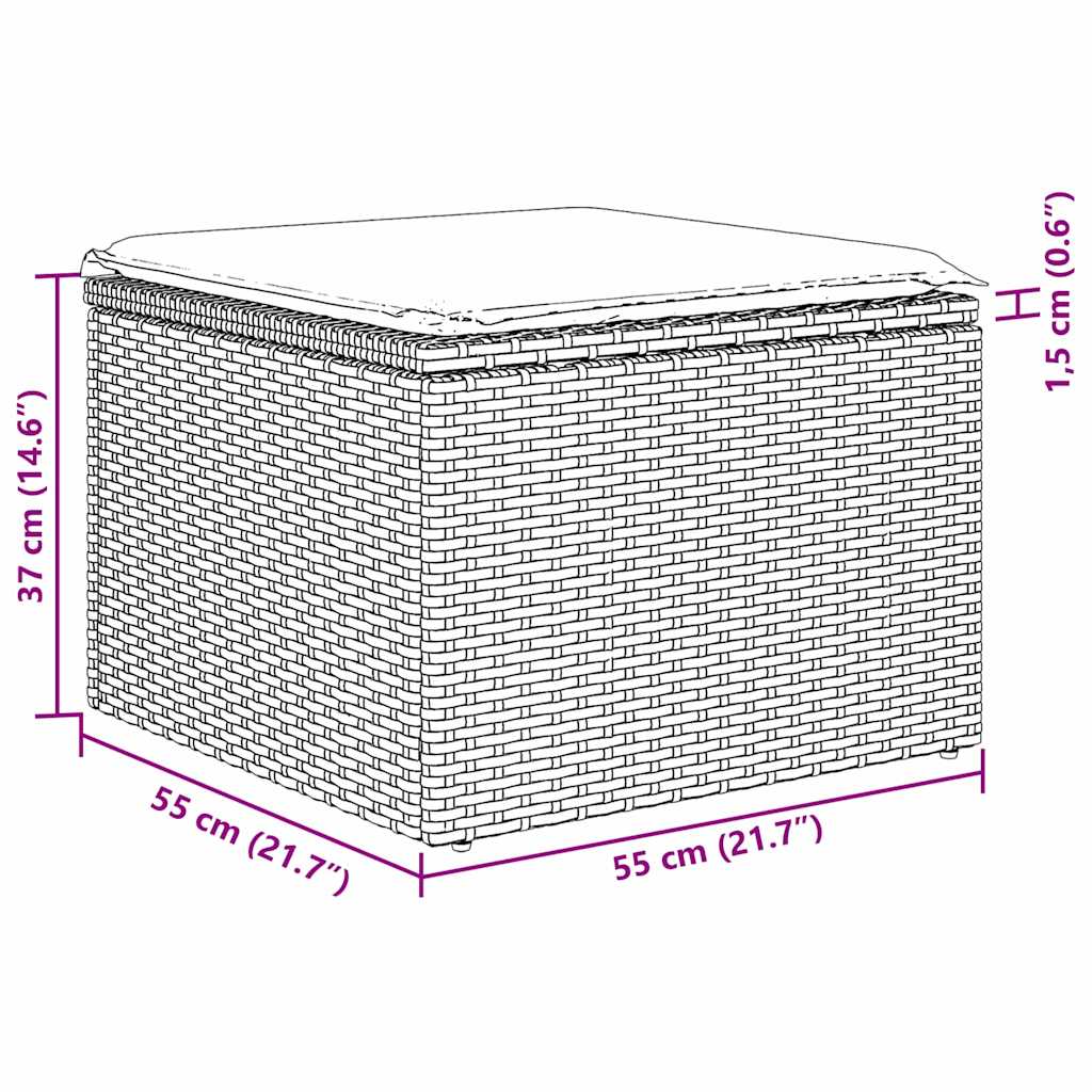 Gartensofa-set mit Kissen 6 pcs Schwarz Poly Rattan