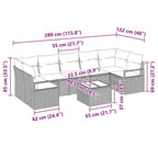 Sofa Set mit Kissen 8 pcs Grau Poly Rattan