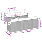 Sofa Set mit Kissen 7 pcs Hellgrau Poly Rattan