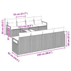 Sofa Set mit Kissen 7 pcs Braun und Rot Poly Rattan