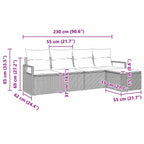 Sofa Set mit Kissen 5 pcs Schwarz Poly Rattan