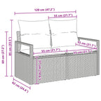 Sofa Set mit Kissen 9 pcs Grau Poly-Rattan
