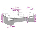 Sofa Set mit Kissen 7 pcs Beige Poly Rattan