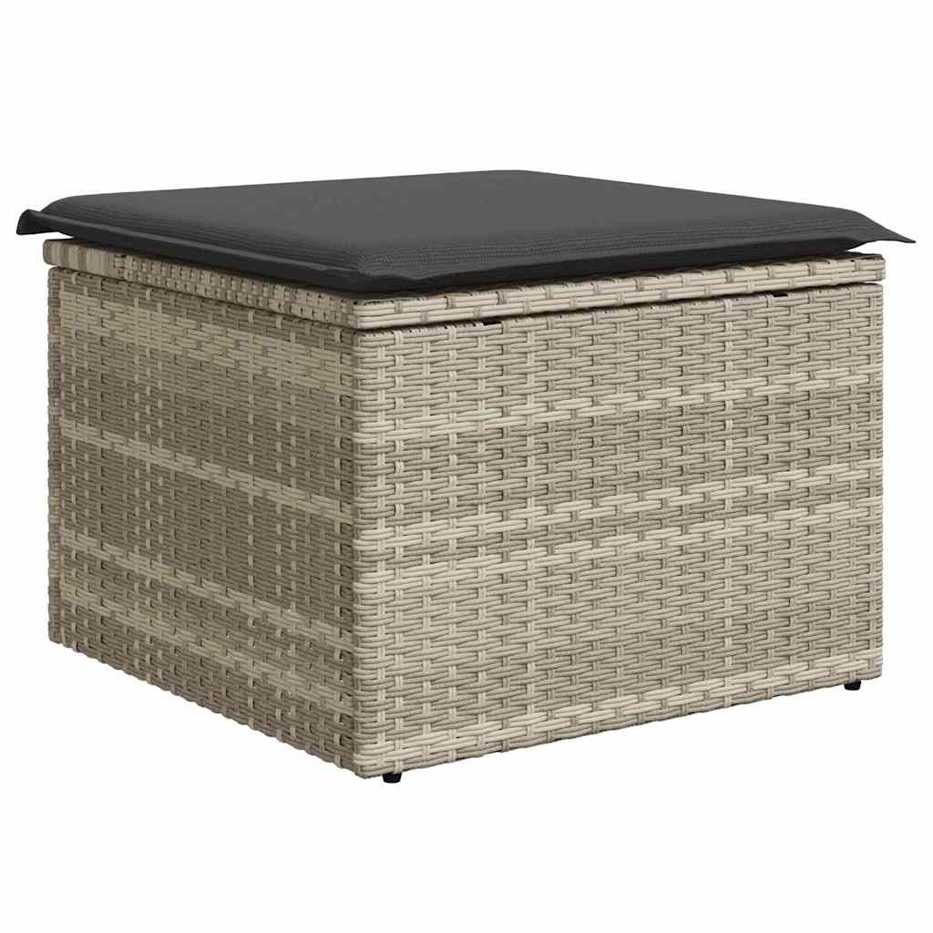 Sofa Set mit Kissen 6 pcs Hellgrau Poly-Rattan