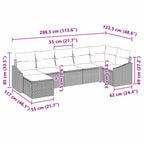 Sofa Set mit Kissen 7 pcs Beige Poly-Rattan