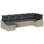 Sofa Set mit Kissen 7 pcs Hellgrau Poly Rattan