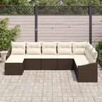 Sofa Set mit Kissen 8 pcs Braun Poly-Rattan