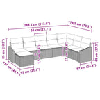 Sofa Set mit Kissen 8 pcs Beige Poly Rattan