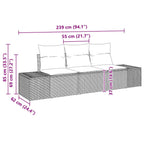 Sofa Set mit Kissen 3 pcs Schwarz Poly-Rattan