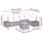 Gartensofa-set 6 pcs Schwarz Poly-Rattan