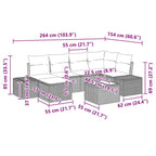 Gartensofa-set mit Kissen 7 pcs Hellgrau Poly-Rattan