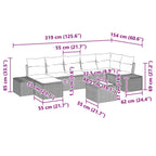 Gartensofa-set mit Kissen 8 pcs Braun Poly-Rattan