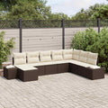 Gartensofa-set mit Kissen 8 pcs Poly-Rattan