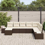 Gartensofa-set mit Kissen 8 pcs Poly-Rattan