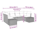 Gartensofa-set mit Kissen 6 pcs Grau Poly-Rattan