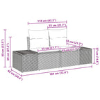 Gartensofa-set mit Kissen 6 pcs Braun Poly-Rattan