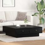 Couchtisch Schwarz Eichen-Optik 90 x 90 x 28 cm Holzwerkstoff