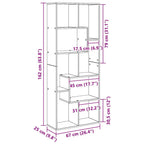 Bücherregal Schwarz Eichen-Optik 67 x 25 x 162 cm Holzwerkstoff