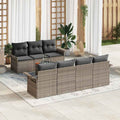 Gartensofa-set mit Kissen 8 pcs Grau Poly-Rattan