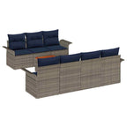 Gartensofa-set mit Kissen 8 pcs Grau Poly-Rattan