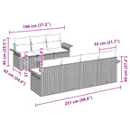 Gartensofa-set mit Kissen 8 pcs Grau Poly-Rattan