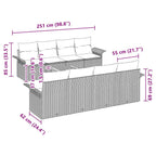 Gartensofa-set mit Kissen 9 pcs Beige Poly-Rattan