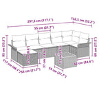 Gartensofa-set mit Kissen 8 pcs Schwarz Poly-Rattan