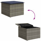 Gartensofa-set mit Kissen 9 pcs Grau Poly-Rattan