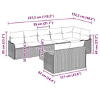 Gartensofa-set mit Kissen 9 pcs Schwarz Poly-Rattan