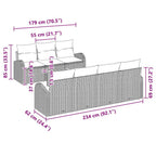 Gartensofa-set mit Kissen 8 pcs Schwarz Poly-Rattan