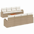 Gartensofa-set mit Kissen 9 pcs Beige Poly-Rattan