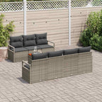Gartensofa-set mit Kissen 8 pcs Grau Poly-Rattan