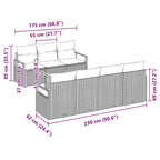 Gartensofa-set mit Kissen 8 pcs Grau Poly-Rattan