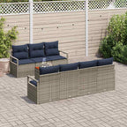 Gartensofa-set mit Kissen 8 pcs Grau Poly-Rattan