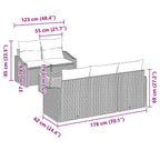 Gartensofa-set mit Kissen 6 pcs Schwarz Poly-Rattan
