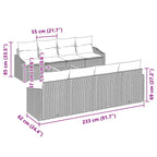 Gartensofa-set mit Kissen 9 pcs Schwarz Poly-Rattan