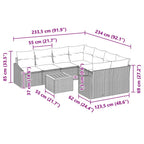 Gartensofa-set mit Kissen 9 pcs Grau Poly-Rattan