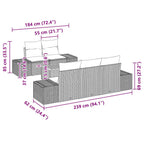 Gartensofa-set mit Kissen 6 pcs Schwarz Poly-Rattan