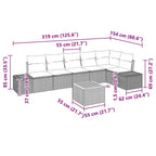 Gartensofa-set mit Kissen 7 pcs Grau Poly-Rattan