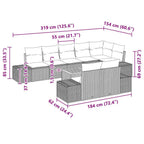 Gartensofa-set mit Kissen 9 pcs Beige Poly-Rattan