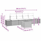 Gartensofa-set mit Kissen 5 pcs Beige Poly Rattan