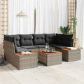 Gartensofa-set mit Kissen 6 pcs Grau Poly Rattan