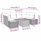 Gartensofa-set mit Kissen 6 pcs Beige Poly Rattan