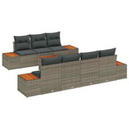 Gartensofa-set mit Kissen 8 pcs Grau Poly Rattan