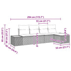 Gartensofa-set mit Kissen 5 pcs Beige Poly Rattan