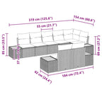 Gartensofa-set mit Kissen 8 pcs Beige Poly Rattan