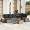 Gartensofa-set mit Kissen 8 pcs Grau Poly Rattan