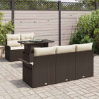 Gartensofa-set mit Kissen 6 pcs Braun Poly-Rattan