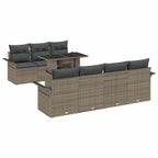 Gartensofa-set mit Kissen 8 pcs Grau Poly-Rattan